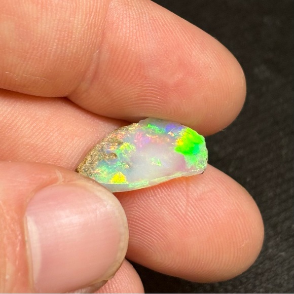 Big Broad Flash Color Splash Welo Ethiopian Single Select Rough Opal - Picture 8 of 8